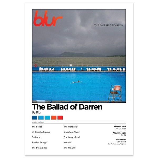 Blur - The Ballad of Darren Album Art Poster