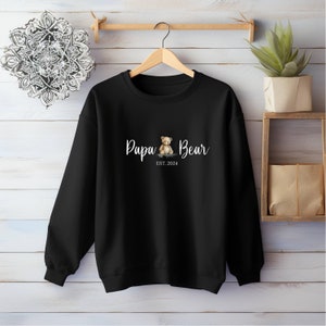 Personalized Papa Bear Sweatshirt, Papa  Sweatshirt, Gift for Father, Fathers Day, Gifts for Dad, Custom Papa Crewneck, New Dad Gift