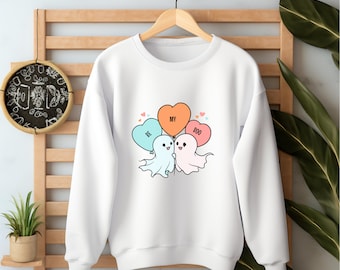 Be My Boo Sweatshirt, Ghost Sweater, Valentijnsdag Crewneck, XOXO Sweatshirt, Dames Valentijnsdag Sweatshirt, Hart Sweatshirt