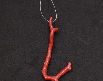 Undyed Red Coral Branch Beads: Natural Mediterranean Gemstone