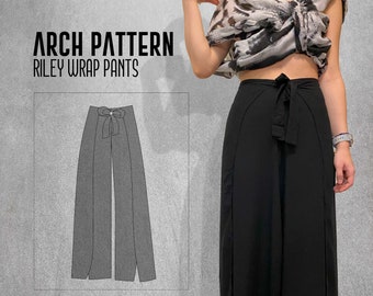 Wrap Pants Pattern, Trousers Pattern, Riley Pants Pattern, Digital Pants Pattern, Tied Pants Pattern, Sewing Pattern