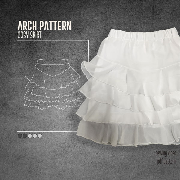 Cosy Skirt Sewing Pattern, 4-Layer Chiffon Skirt Sewing Pattern, Digital Download