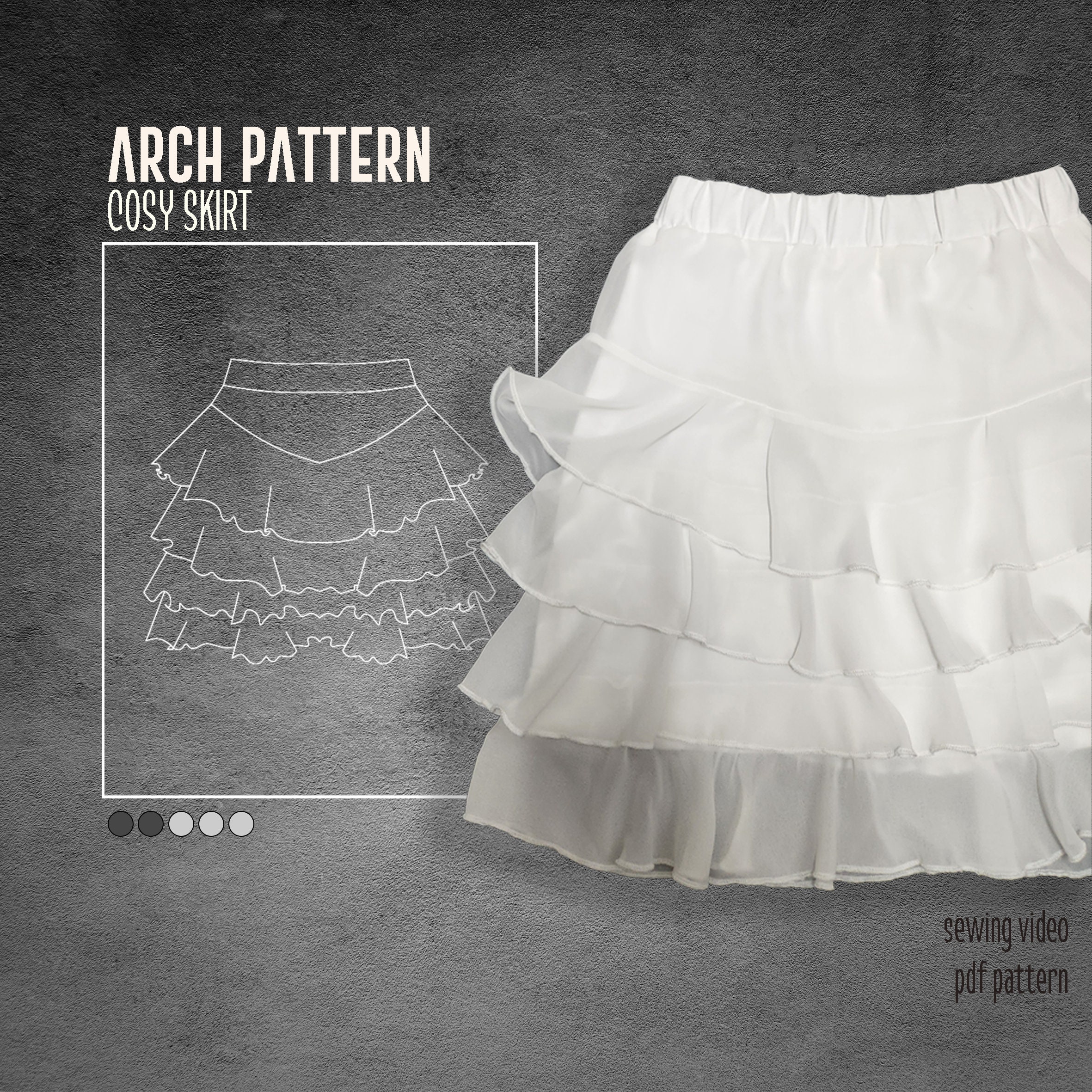 Cosy Skirt Sewing Pattern 4 layer Chiffon Skirt Sewing Pattern Digital Download Etsy UK