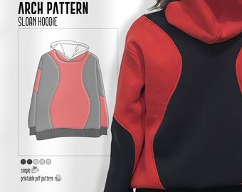 Hoodie Pattern, Sloan Sweatshirt Pattern, Digital Sweater Pattern, Hooded Pattern