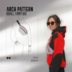 Bighill Fanny Bag Pattern, PDF Pattern, Digital Pattern, Printable Bag Pattern