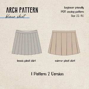 Blair Pleated Skirt Pattern - 1 Pattern, 2 Styles - Sizes 32-40
