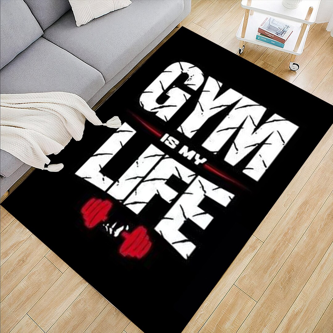 GYM Rug,gym Mat,gym Motivational Rug,sports Pattern,gym Center Rug ...
