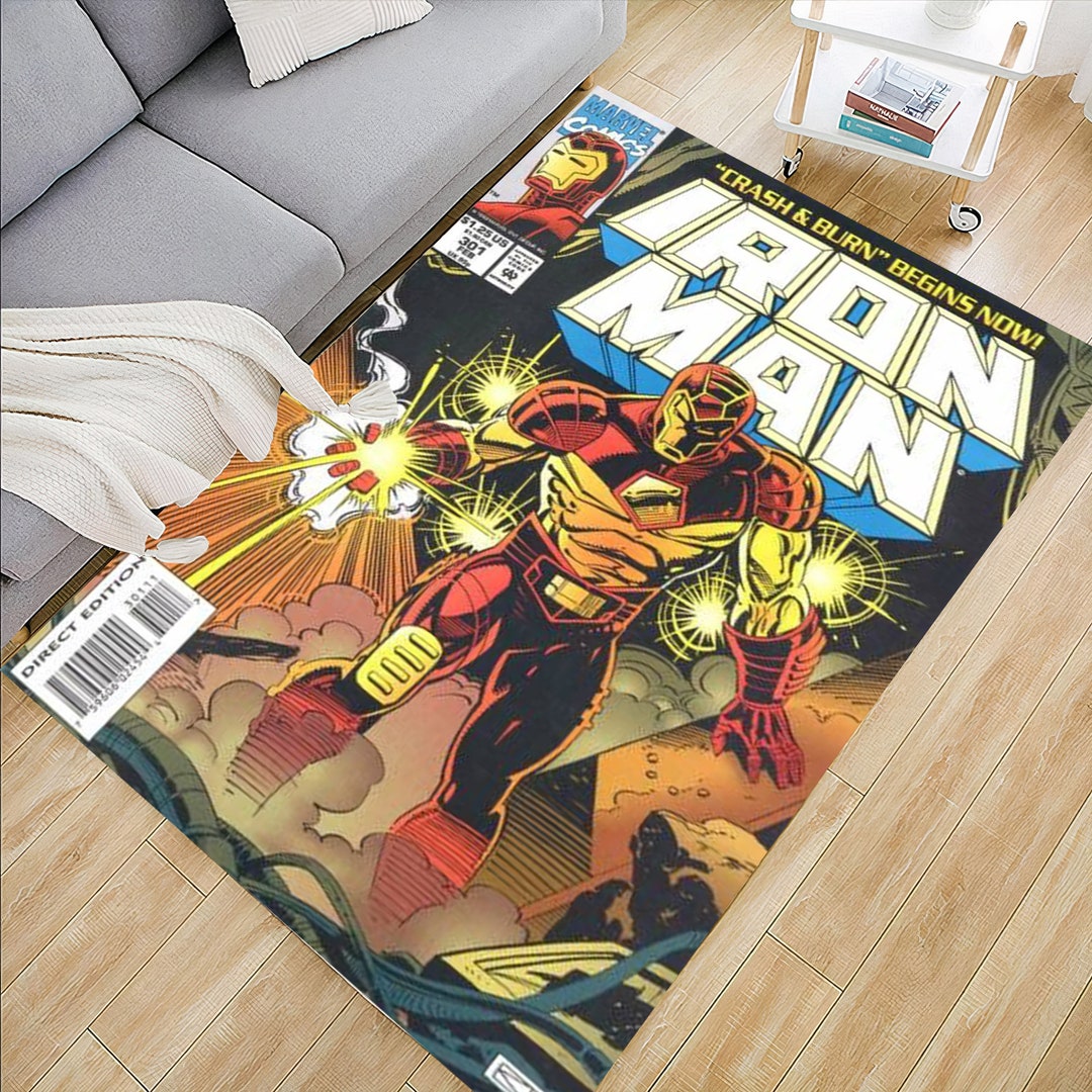 Iron Man Rug,retro Magazine Cover Rug, Iron Man Carpet,boys Room Rug ...
