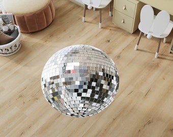 Disco ball rug, Shiny rug, Grey rug, Party rug, Round Custom rug,Living Room Rug,Personalized Rug,Home Decor Rug,Kids Room Rug,Gift Idea