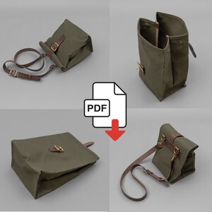 Printable Patterns for Lunch Bag Templates With Tutorial for Canvas and Leather Sewing Patterns ...