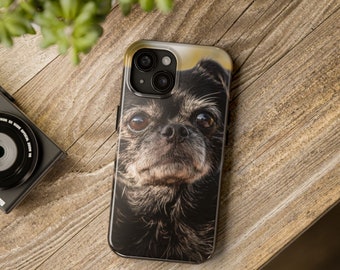 Dog Lover Phone Cases, Senior Brussels Griffon/Chihuahua Mix Breed Tough Case, Pet Owner Gift, Personalized Protective Cover, Custom Phone
