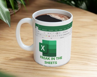Freak in the Sheets Tasse - Spülmaschinenfest 11 Unzen & 400 ml, lustige Excel Parodie Tasse, perfektes Geschenk für Datenanalytiker, Büroangestellte und Freunde