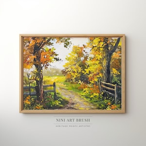Fall Wall Art Oil Painting Autumn Wall Art Fall Decor Vintage Wall Art Printable Wall Art Fall Print Autumn Downloadable Art Farmhouse Decor
