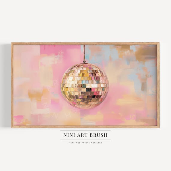 Gold Disco Ball Painting Samsung Frame TV Art Disco Ball Print Frame TV Art Girly Frame TV Art Disco Ball Decor Mirrorball Art Oil Painting