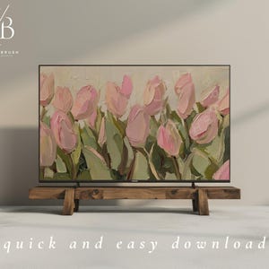 Pink Tulips Samsung Frame TV Art Spring Frame TV Art Floral 3D Acrylic Frame TV Art Spring Decor Textured Floral Art Impasto Painting easter frame tv art easter decor oil painting niniartbrush
nini art brush
tulip frame tv art
tulip tv art