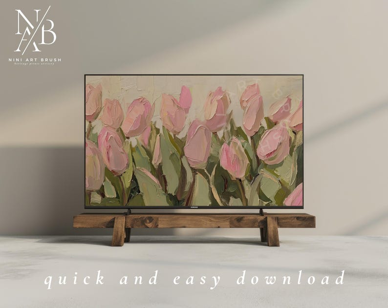 Pink Tulips Samsung Frame TV Art Spring Frame TV Art Floral 3D Acrylic Frame TV Art Spring Decor Textured Floral Art Impasto Painting easter frame tv art easter decor oil painting niniartbrush
nini art brush
tulip frame tv art
tulip tv art