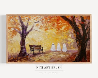 Halloween frame tv-kunst schattig spook Samsung frame tv-kunst herfst frame tv-kunst geest afdrukken herfst decor spookachtig seizoen Halloween decor herfst decor