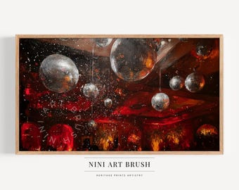 Disco Party Frame TV Art New Years Frame TV Art Disco Ball Painting Samsung Frame TV Art Disco Ball Wall Art Oil Painting Disco Ball Print