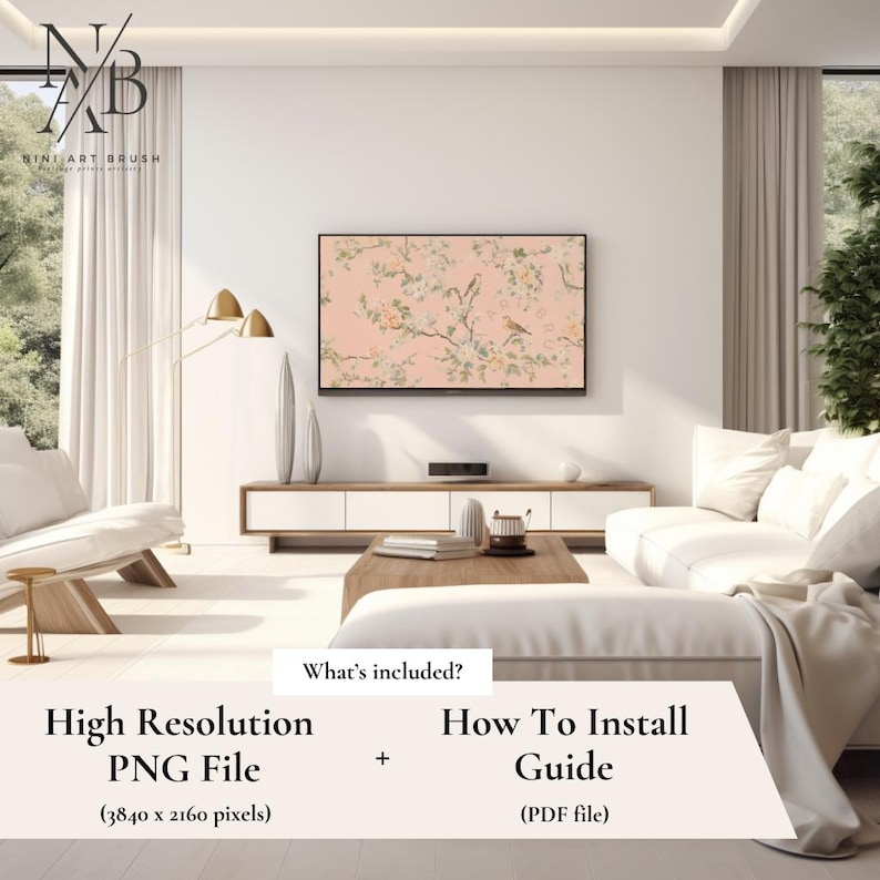 Pink Chinoiserie Wall Art Samsung Frame TV Art Chinoiserie Frame TV Art Spring Frame TV Art Princesscore Cottagecore Decor Farmhouse Decor niniartbrush
nini art brush