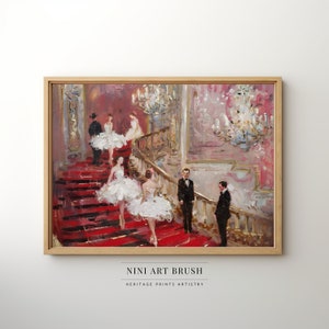 Ballet Printable Wall Art Old Money Aesthetic Coquette Room Decor Vintage Oil Painting Balletcore Art Princesscore Print Ballerina Print