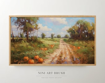 Fall Frame TV Art Fall Decor Pumpkin Samsung Frame TV Art Vintage Wall Art Autumn Frame TV Art Pumpkin Patch Print Halloween Wall Decor
