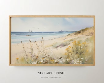 Coastal Wildflower Samsung Frame TV Art Coastal Frame TV Art Summer Frame TV Art Beach Oil Painting Vintage Beachy Wall Art Summer Decor