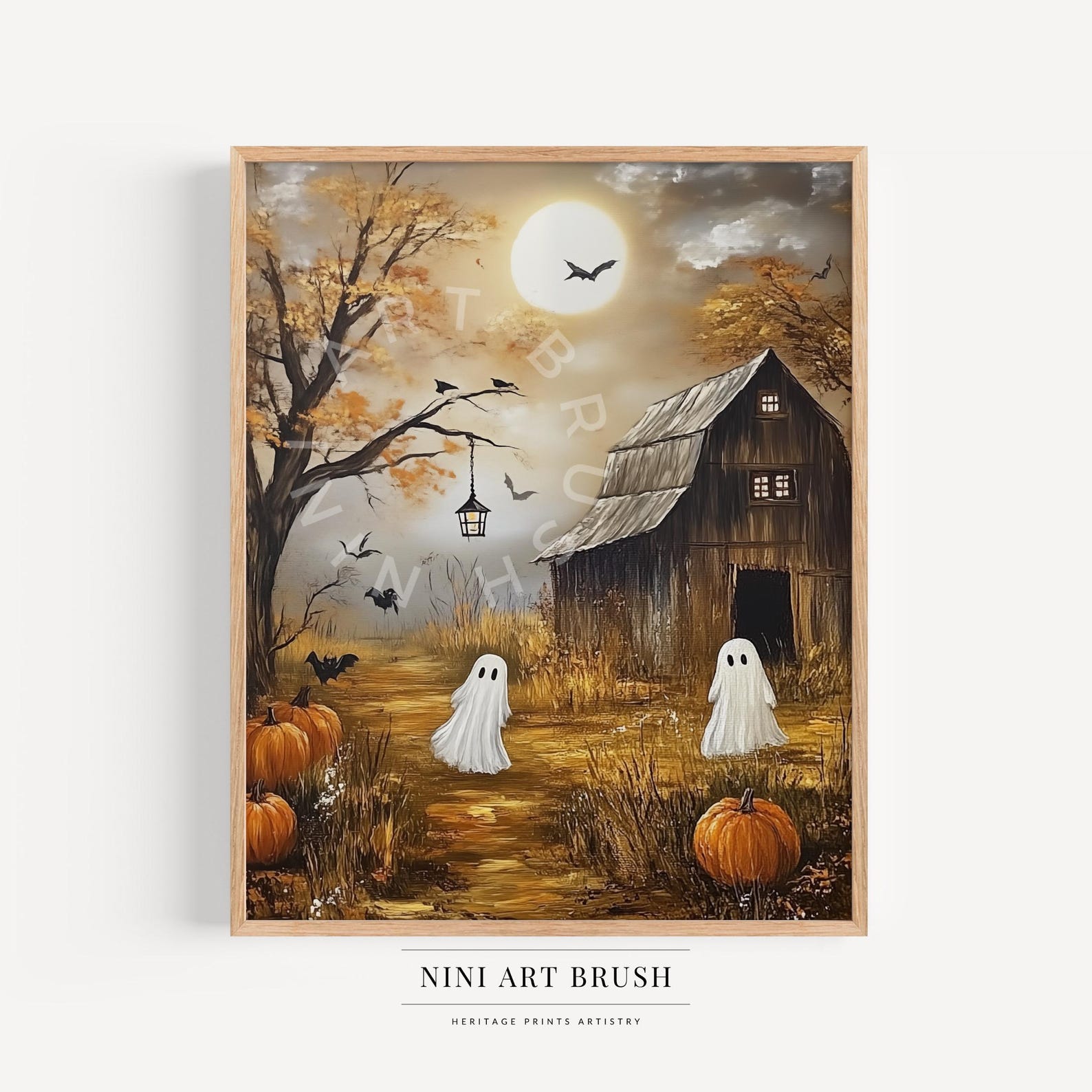 Vintage Cute Ghost Print Halloween Wall Art Spooky Season Printable ...
