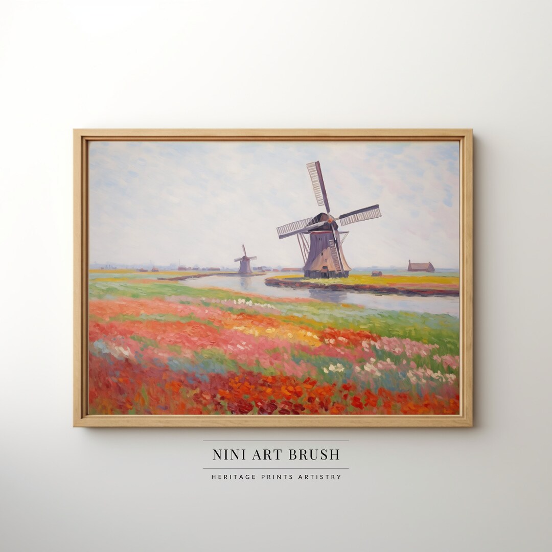 Amsterdam Print Tulip Field Printable Wall Art Vintage Print Floral ...