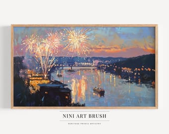 New Year Frame TV Art Happy New Year 2026 Samsung Frame TV Art New Years Eve Frame TV Art New Years Decor Holiday Decor Fireworks Painting