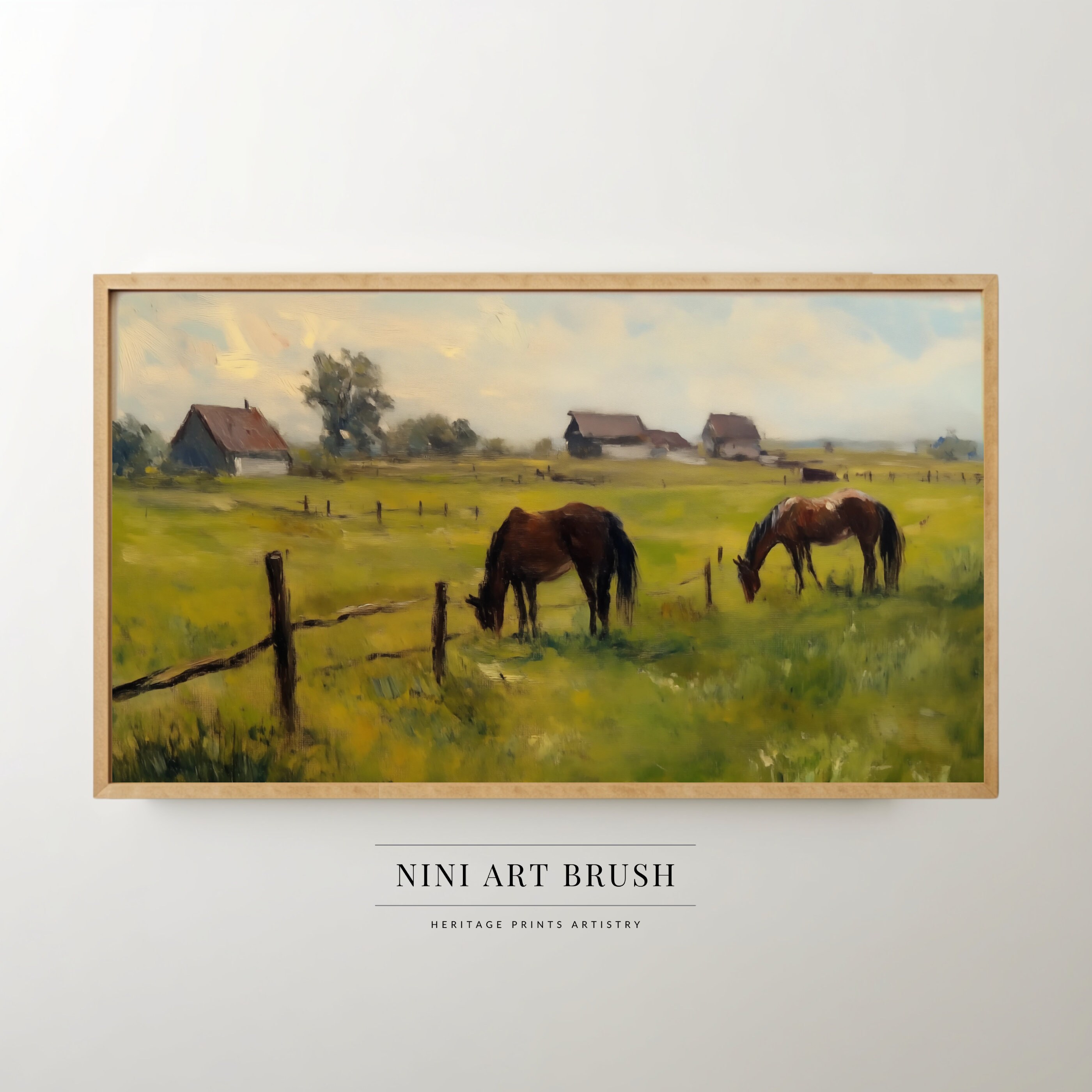 Horse Samsung Frame TV Art Vintage Easter Frame TV Art Summer Frame TV Art Summer Decor Farmhouse Decor Farm Animal Oil Painting Horse Art