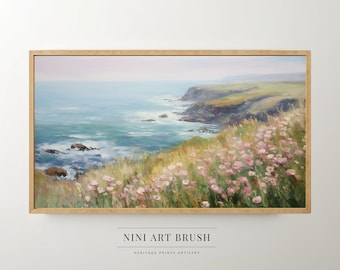 Summer Frame TV Art Beachy Samsung Frame TV Art Wildflower Wall Art Coastal Floral TV Art Vintage Coquette Room Decor Cottagecore Decor