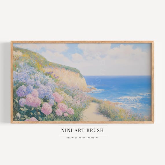 Floral Frame TV Art Hydrangea Print Samsung Frame TV Art Summer Frame TV Art Coastal Decor Summer Decor Oil Painting Hydrangea Wall Art