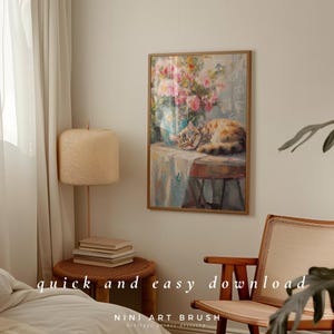 Floral Cat Art Print Vintage Cat Art Printable Wall Art Cottagecore Decor Coquette Room Decor Kitty Cat Painting Cat Lover Gift Oil Painting spring decor 
niniartbrush
nini art brush