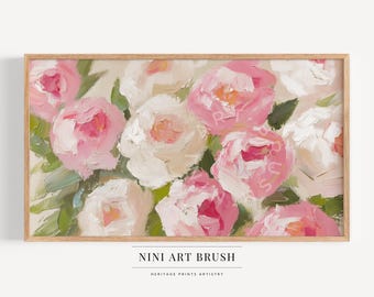 Rose Frame TV Art Vintage Valentines Frame TV Art Spring Samsung Frame TV Art Floral Oil Painting Valentines Day Decor Spring Decor