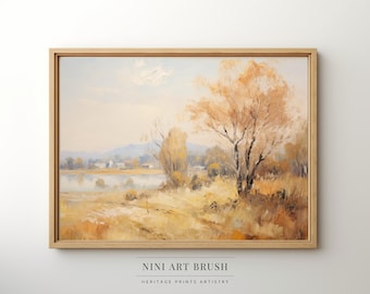 Fall Wall Art Vintage Landscape Autumn Wall Art Fall Decor Farmhouse Decor Fall Artwork Printable Wall Art Downloadable Art Neutral Wall Art