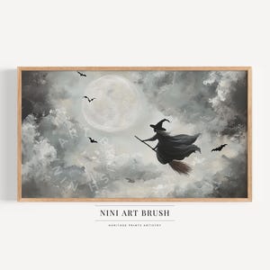 Halloween Frame TV Art Witch Samsung Frame TV Art Spooky Frame TV Art Witchy Decor Vintage Oil Painting Witch Painting Halloween Decor
