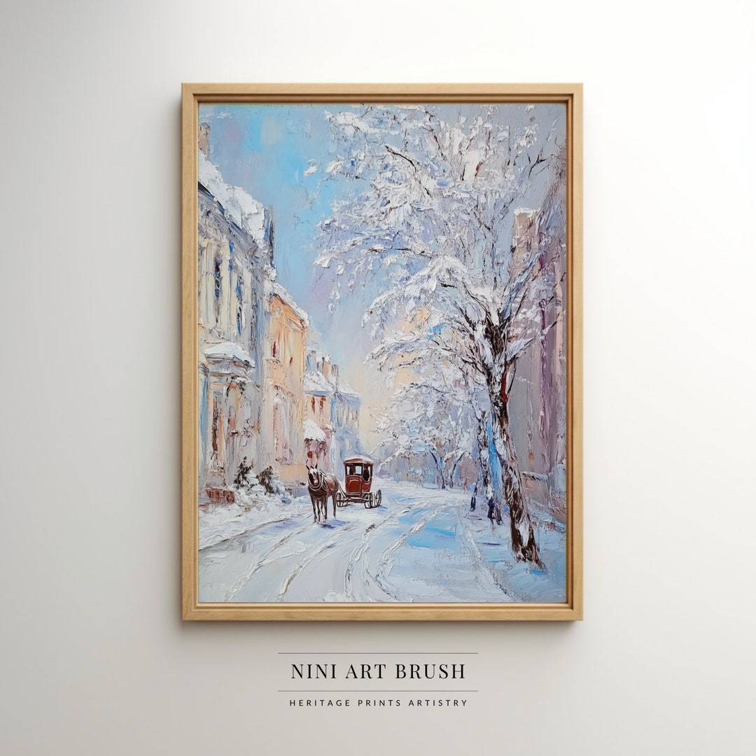Christmas Village Printable Wall Art Winter Wall Art Winter Decor ...