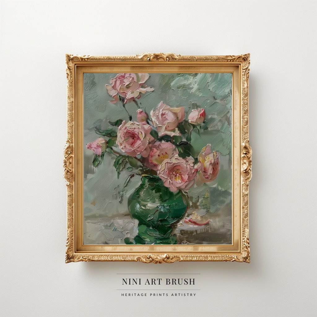 Vintage Floral Wall Art Still Life Print Spring Wall Art Rose Print ...