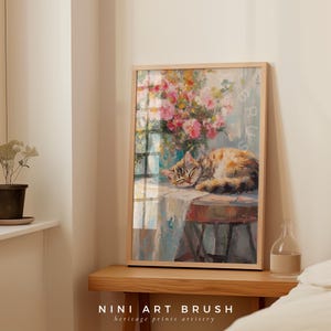 Floral Cat Art Print Vintage Cat Art Printable Wall Art Cottagecore Decor Coquette Room Decor Kitty Cat Painting Cat Lover Gift Oil Painting spring decor 
niniartbrush
nini art brush