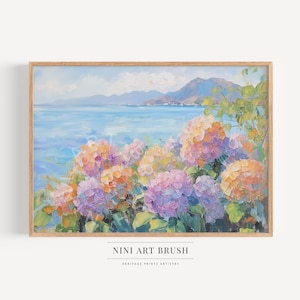 Hydrangea Print Hydrangea Wall Art Summer Wall Art Floral Wall Art Coastal Wall Art Vintage Printable Wall Art Oil Painting Summer Decor