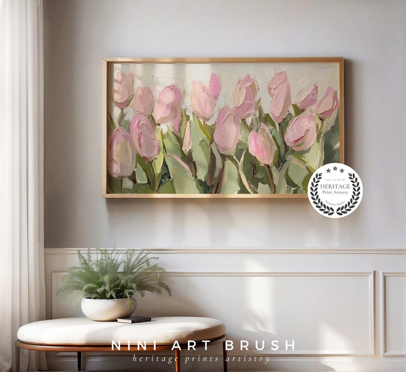 Pink Tulips Samsung Frame TV Art Spring Frame TV Art Floral 3D Acrylic Frame TV Art Spring Decor Textured Floral Art Impasto Painting easter frame tv art easter decor oil painting niniartbrush
nini art brush
tulip frame tv art
tulip tv art