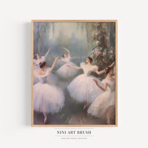 Ballet Print Coquette Room Decor Vintage Wall Art Coquette Wall Art Ballerina Art Ballet Dance Balletcore Print Ballerina Tutu Oil Painting