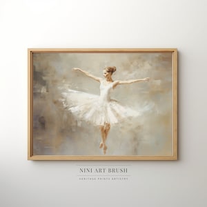 Ballerina Print Coquette Room Decor Vintage Wall Art Coquette Wall Art Ballet Print Balletcore Painting White Ballerina Tutu Oil Painting
