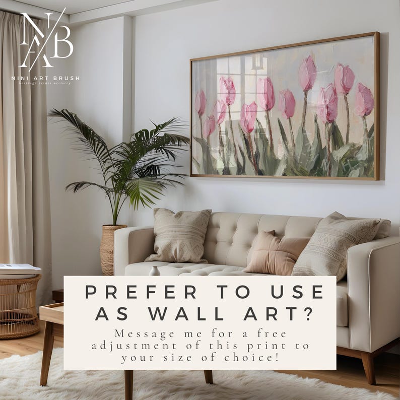 Pink Tulips Samsung Frame TV Art Spring Frame TV Art Floral Frame TV Art Easter Decor Spring Decor Vintage Farmhouse Decor Oil Painting niniartbrush
nini art brush