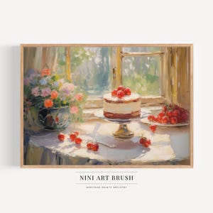 Strawberry Cake Art Strawberry Shortcake Vintage Kitchen Art Coquette Room Decor Printable Wall Art Oil Painting Summer Decor Strawberry decor niniartbrush
nini art brush
summer wall art