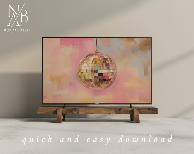 Gold Disco Ball Painting Samsung Frame TV Art Disco Ball Print Frame TV Art Girly Frame TV Art Disco Ball Decor Mirrorball Art Oil Painting mirrorball painting niniartbrush
nini art brush