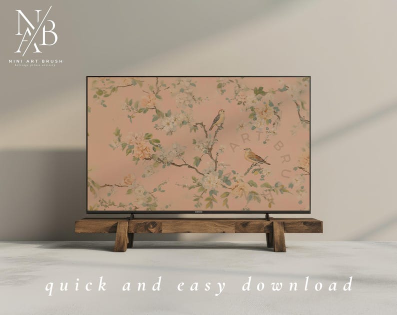 Pink Chinoiserie Wall Art Samsung Frame TV Art Chinoiserie Frame TV Art Spring Frame TV Art Princesscore Cottagecore Decor Farmhouse Decor niniartbrush
nini art brush