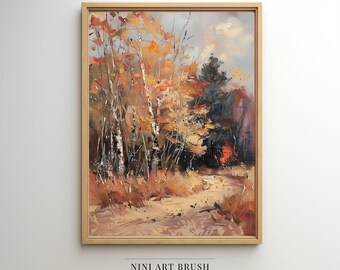 Arte murale autunnale Arte murale vintage Arte murale autunnale Decorazioni autunnali Arte murale stampabile Arte scaricabile Pittura a olio Stampa digitale Decorazioni per fattoria