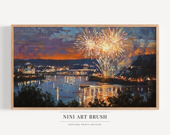 New Year Frame TV Art Happy New Year 2026 Samsung Frame TV Art New Years Eve Frame TV Art New Years Decor Holiday Decor Fireworks Painting