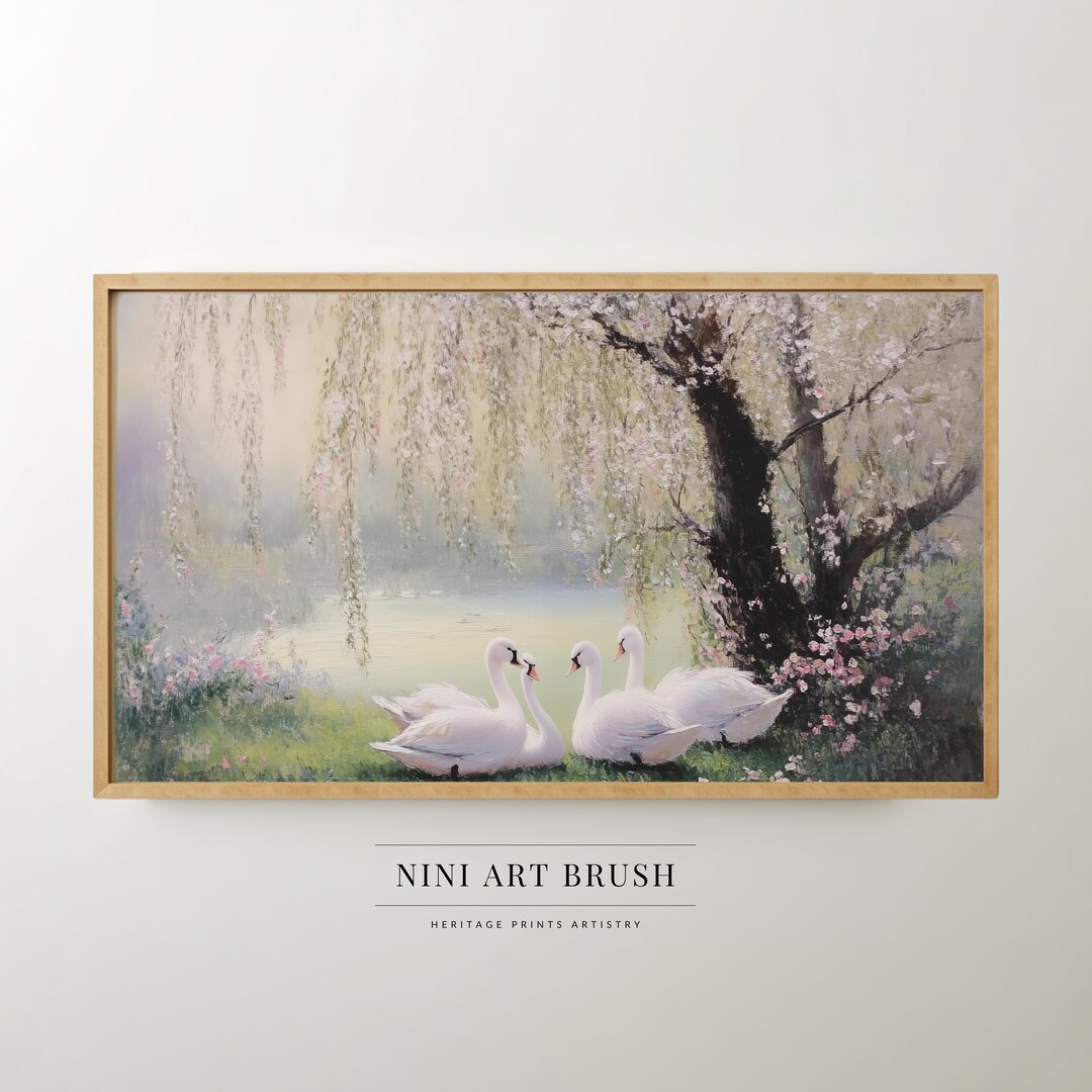 Swan Frame TV Art Princesscore Samsung Frame TV Art Spring Frame TV Art ...